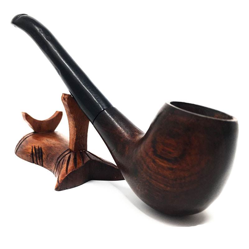 Sherlock holmes bowl bent smoking pipe Includes handcrafted stand gift set