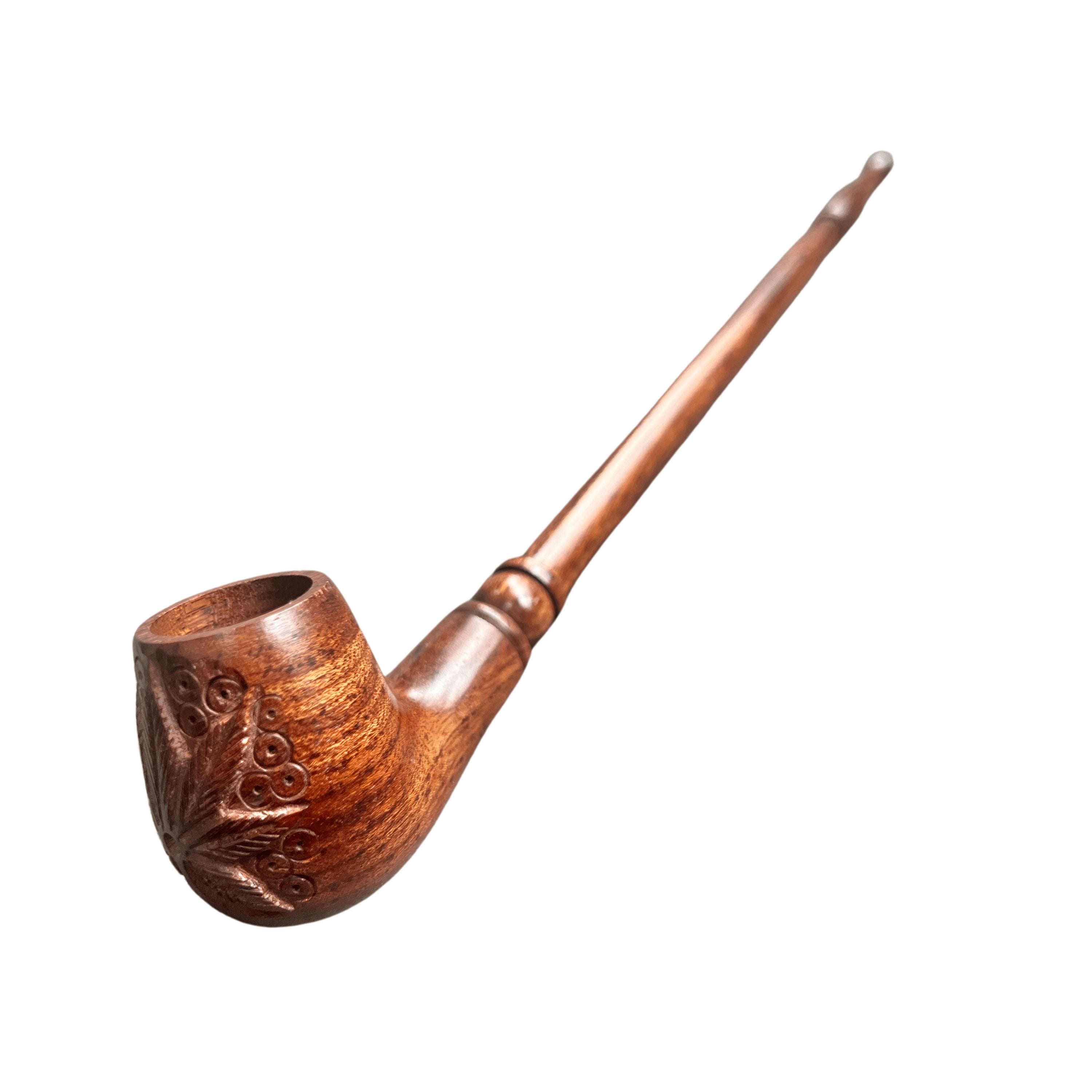 Matchpipe 2 pcs black & Brown carved leaf 11 inch detachable bowl + pipe stand - Image 5