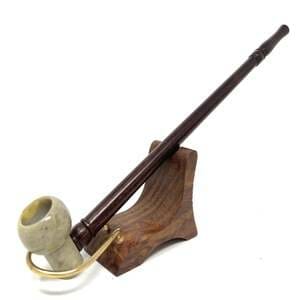11″ Round Bowl Super Long Gandalf Shaped Stone bowl wood stem Tobacco ...