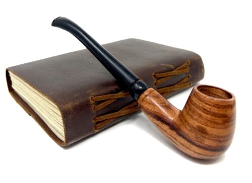 Sherlock holmes wood pipe bent stem