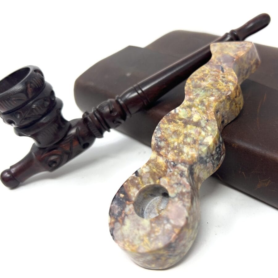 Soapstone pipes wholesale, Wood 5 inches pocket pipe Exclusive set