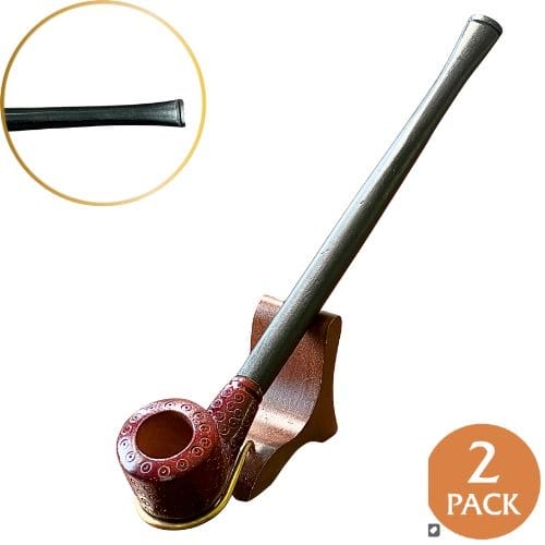 Matchpipe 11 inch Cherry dot Fishtale  Gandalf Wizzard  Churchwarden pipe + Pipe Stand gift set