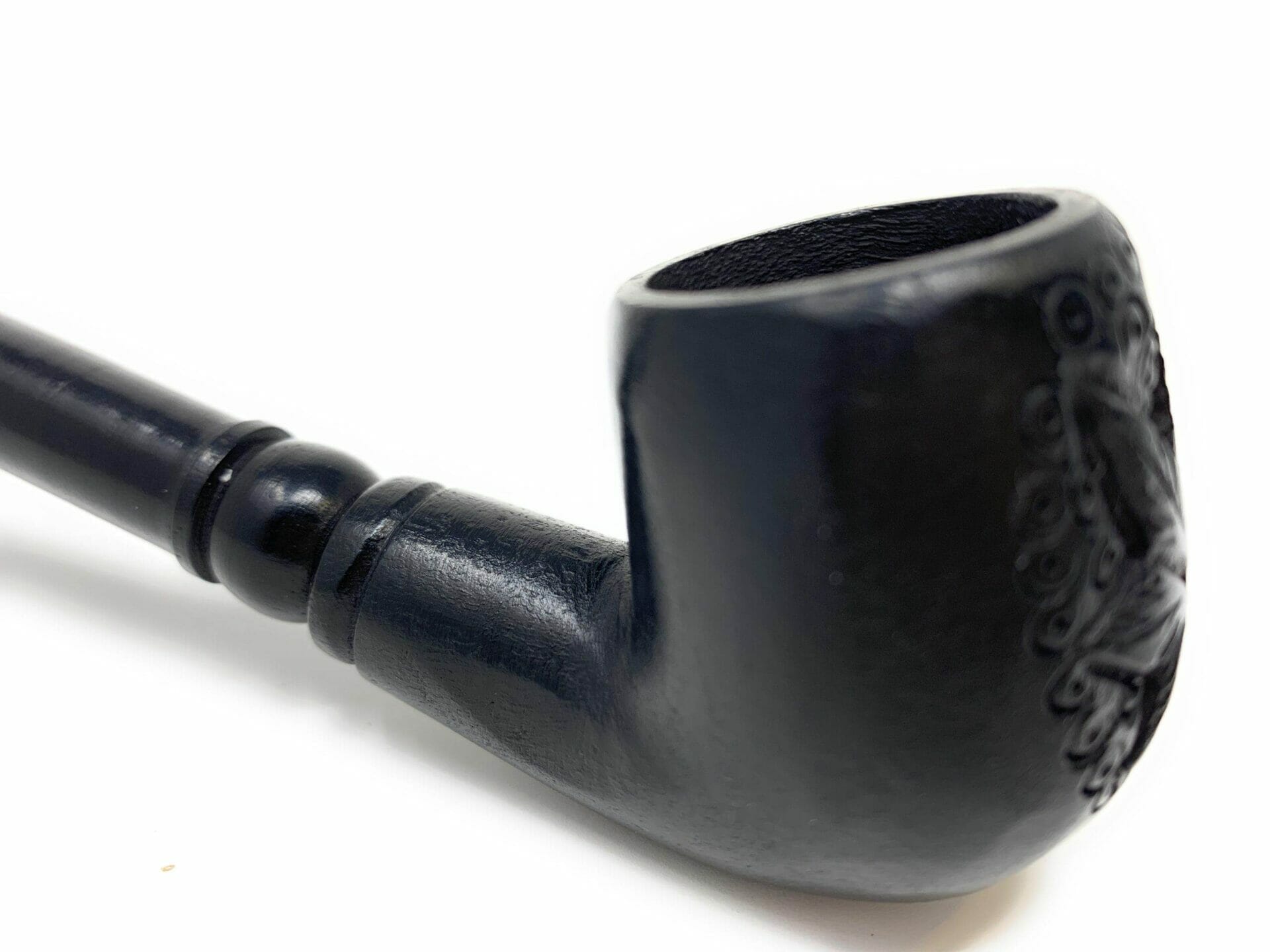 Matchpipe Handcrafted Black Maple Leaf 11 inches Long Churchwarden Tobacco Pipe Pearwood Long stem Deep Bowl - Image 10