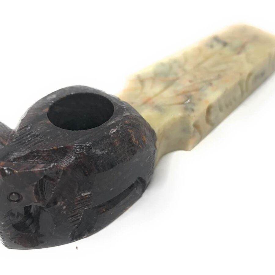 Matchpipe 4 inch  elephant  stone marbleized  pipe