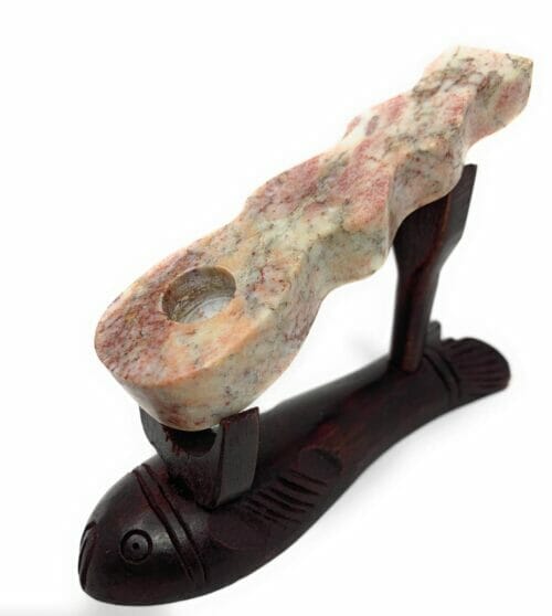 Matchpipe  Fan Stone cut 4  inchs tobacco stone pipe