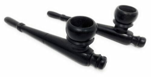 Set Of 2 Handcrafted  ebony wood herb smoking tobacco pipe deep bowl