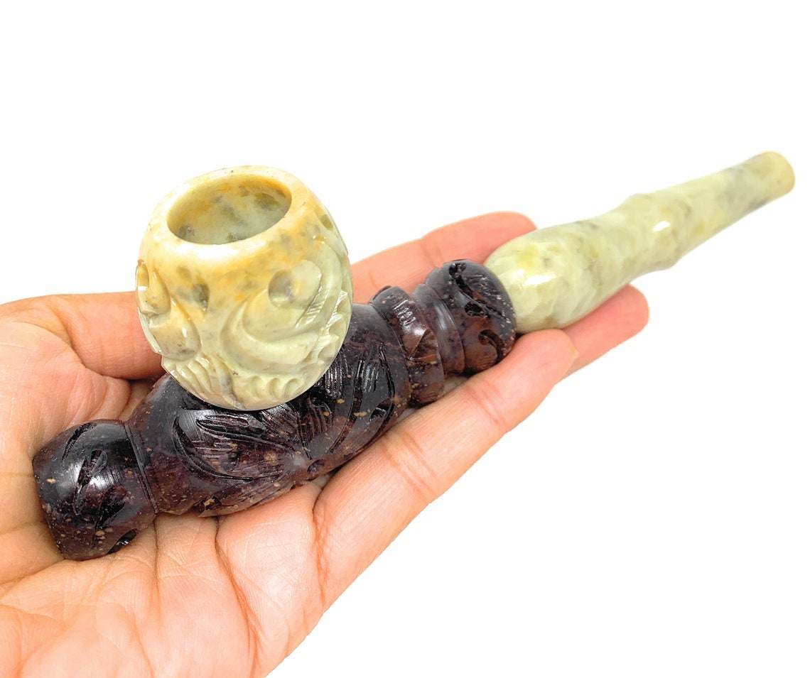 Matchpipe set of 2 marble rock heavy duty crystal stone pipes 5 inhces - Image 2